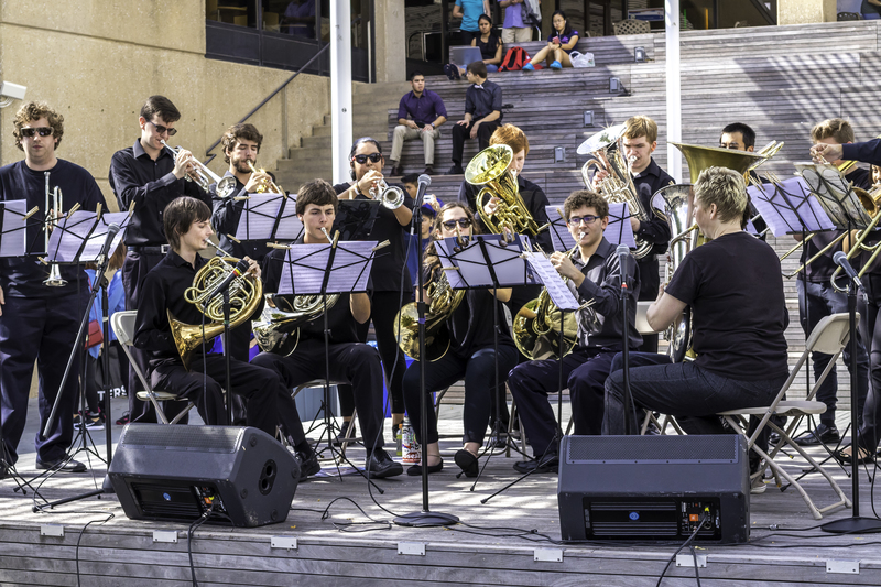 The Brass Ensemble performed a number of catchy tunes, including Queen’s “Bohemian Rhapsody,” at the Plinth on Family Day.