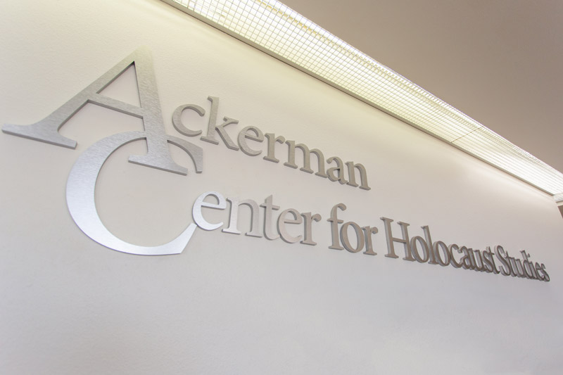 Ackerman Center for Holocaust Studies sign