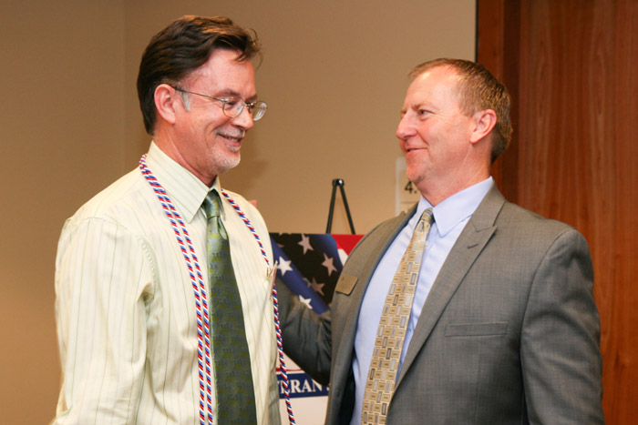 Daniel Dunham, left, with Dr. Gene Fitch