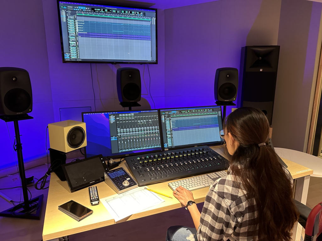 UT Dallas student creating original animations with student-composed scores.
