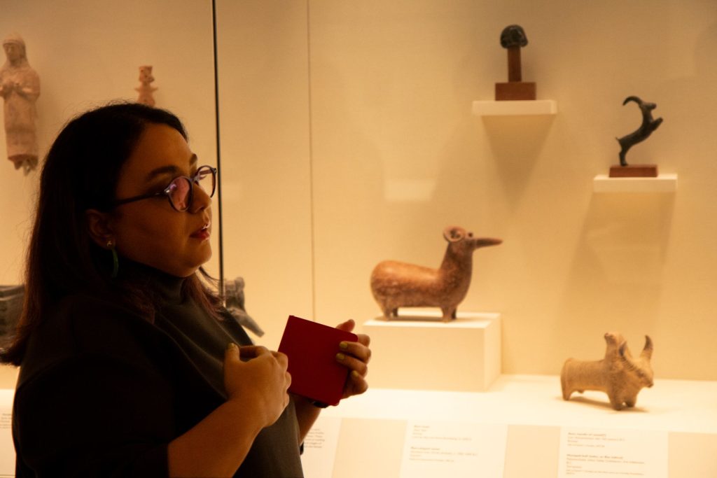 Golsa Eghbali  discussed an Achaemenian handle of a vessel shaped like an Ibex, a piece from Iran from the 6th-5th century B.C., located in the Silk Road gallery on the museum’s third floor.